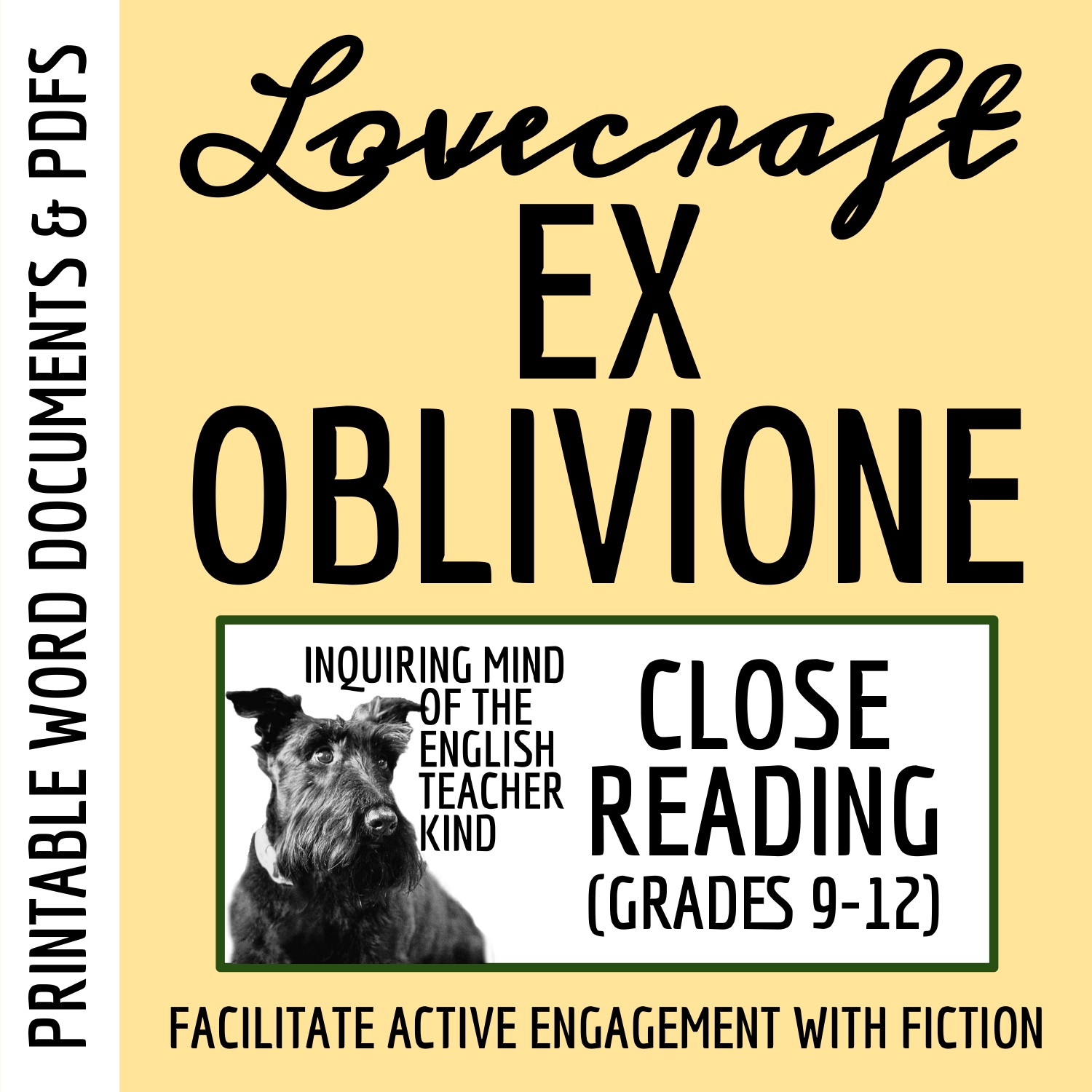 "Ex Oblivione" by H.P. Lovecraft Close Reading Analysis Worksheet