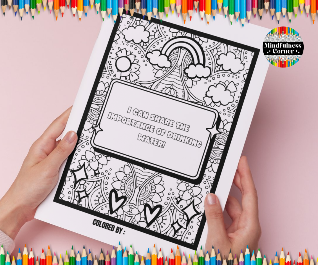 Hydration Station Activities, Affirmation Message, SEL Coloring For ...