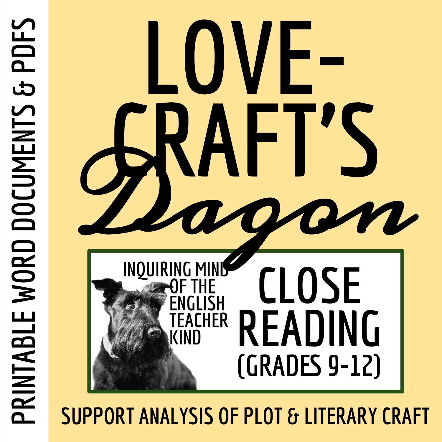 "Dagon" by H.P. Lovecraft Close Reading Analysis Worksheet for High School