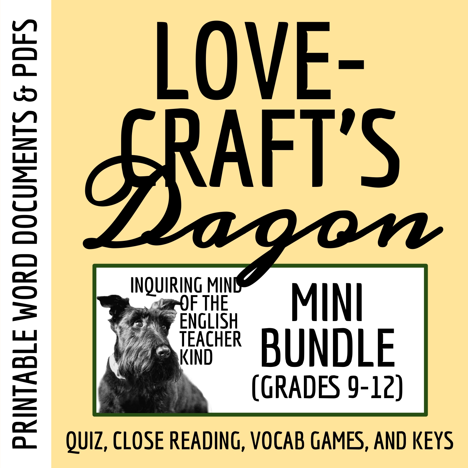 "Dagon" by H.P. Lovecraft Quiz, Close Reading Activity, and Vocabulary Games