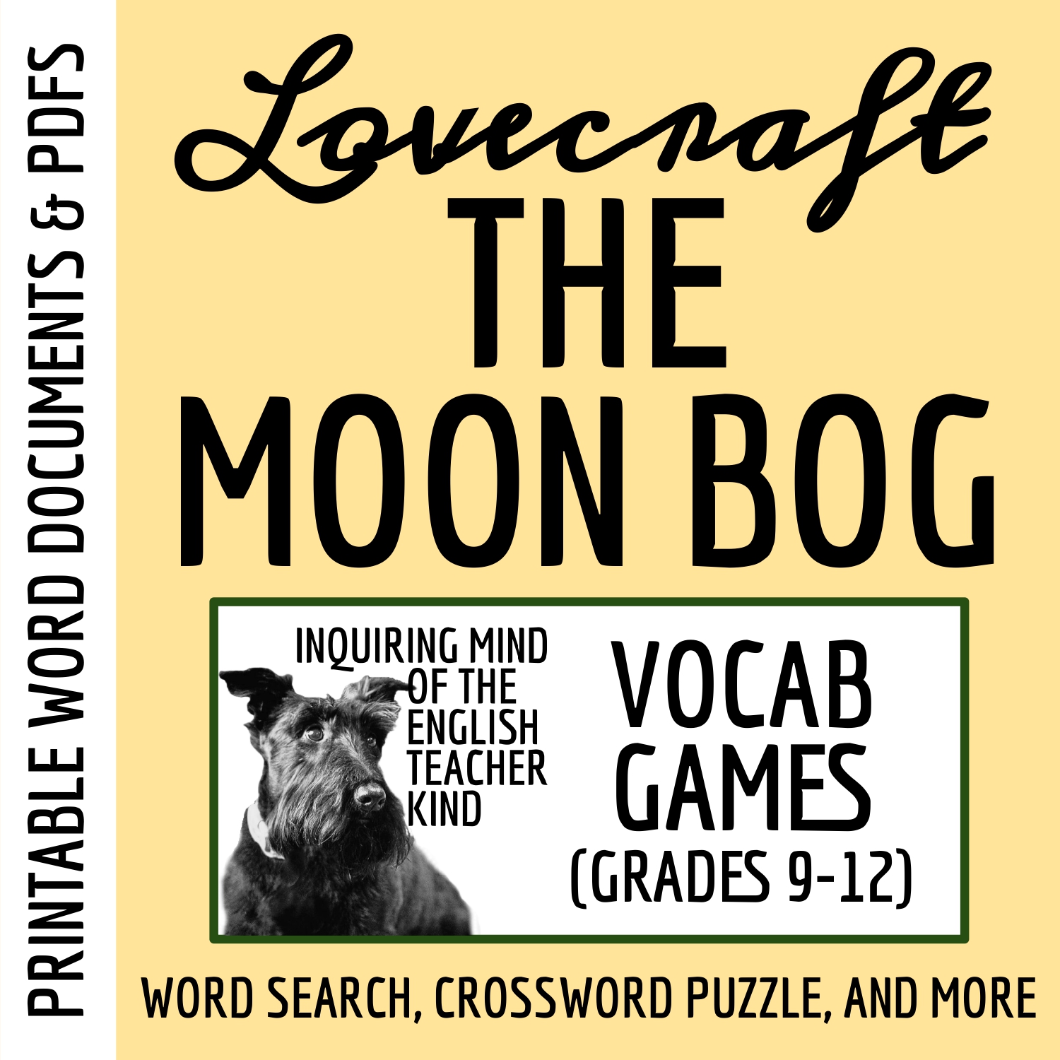 "The Moon Bog" by H.P. Lovecraft Vocabulary Games and Activities for High School