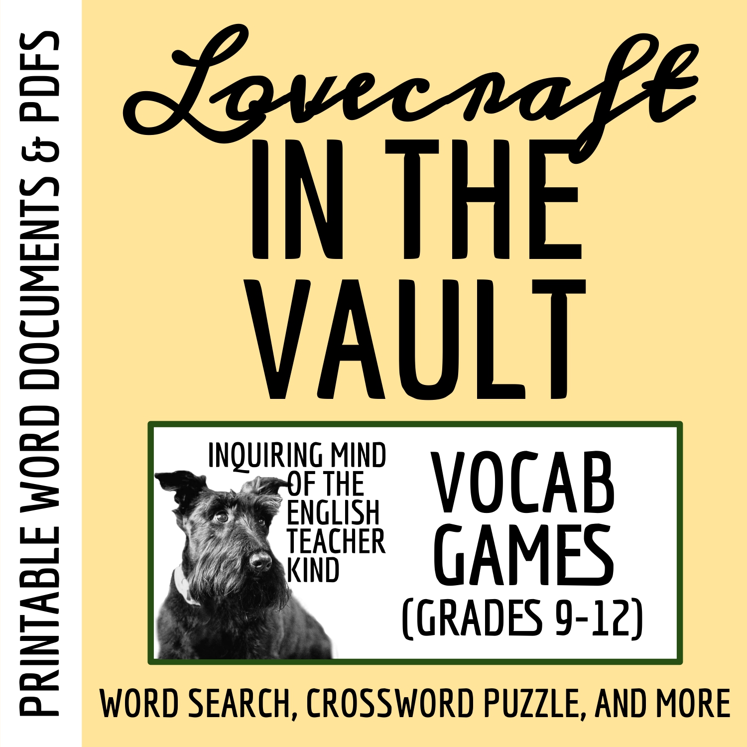 "In the Vault" by H.P. Lovecraft Vocabulary Games and Activities for High School