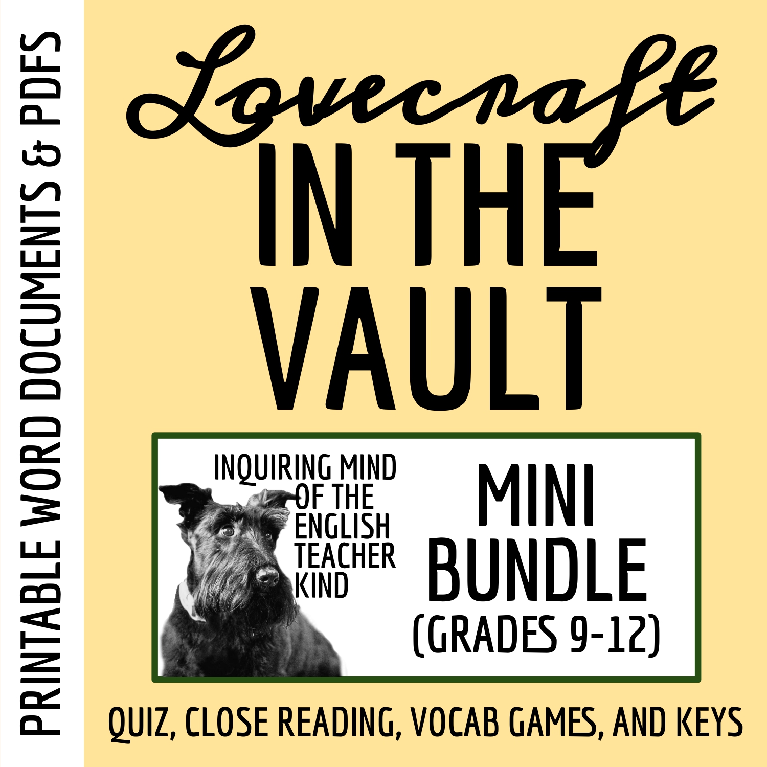 "In the Vault" by H.P. Lovecraft Quiz, Close Reading, and Vocabulary Games Bundle