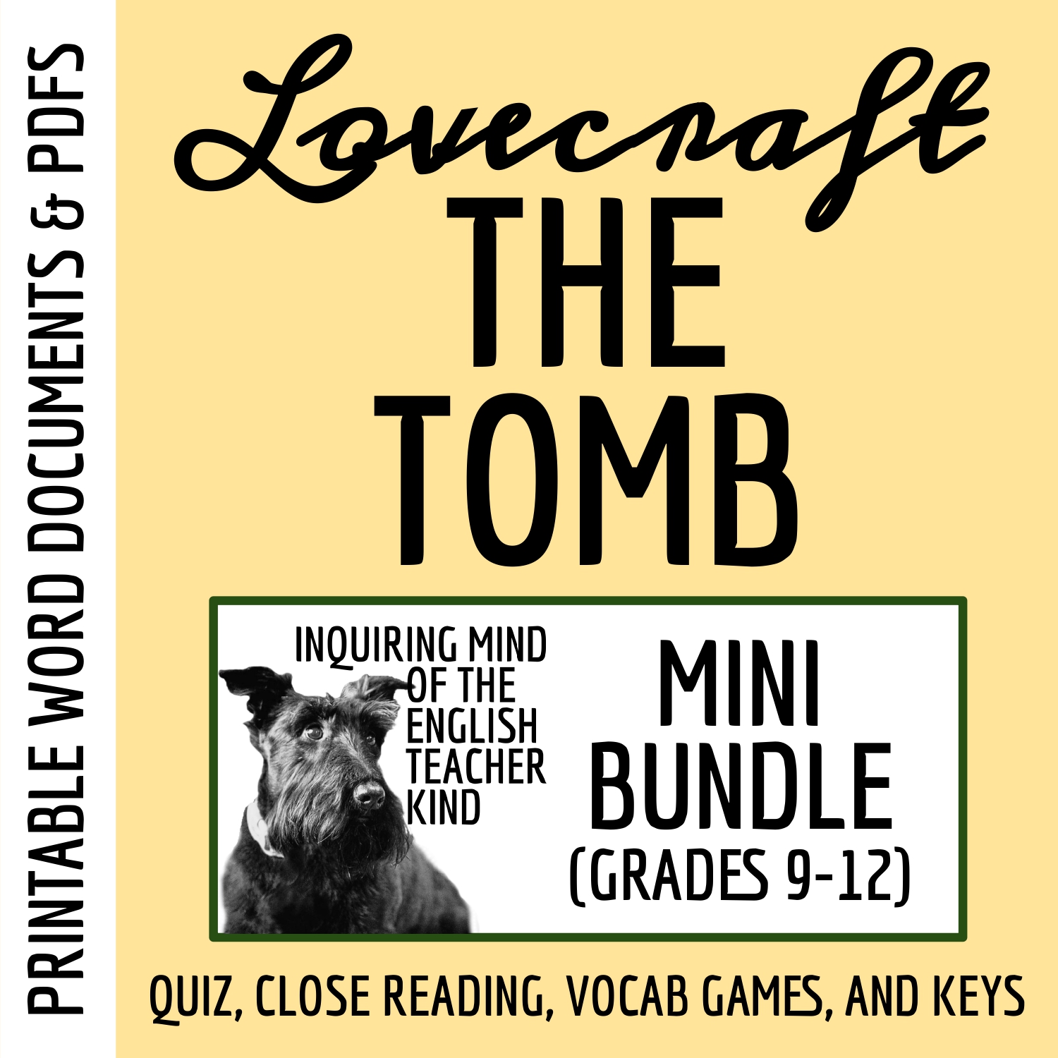 "The Tomb" by H.P. Lovecraft Quiz, Close Reading Activity, and Vocabulary Games (Bundle)