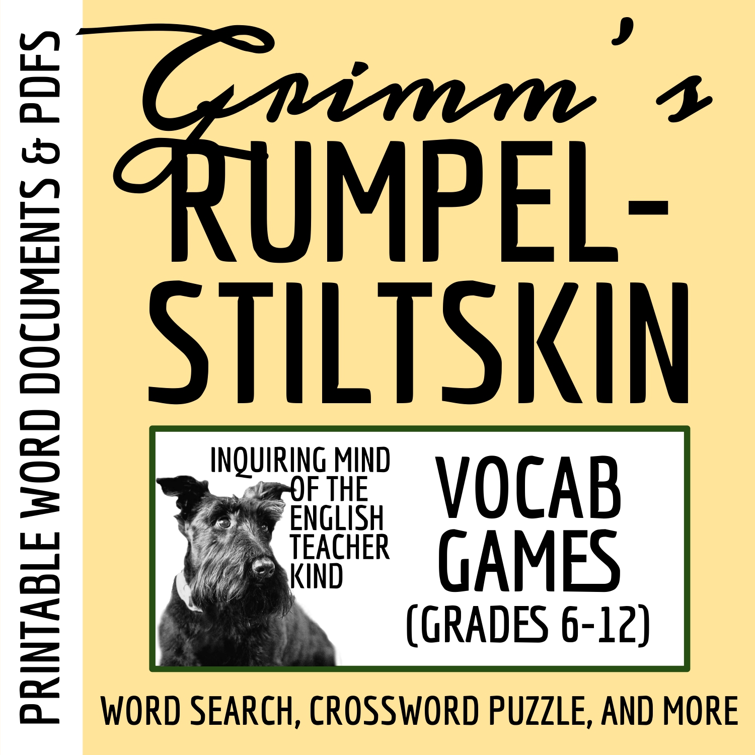 "Rumpelstiltskin" Vocabulary Games (Grimm's Fairy Tale | Fantasy Short Story)