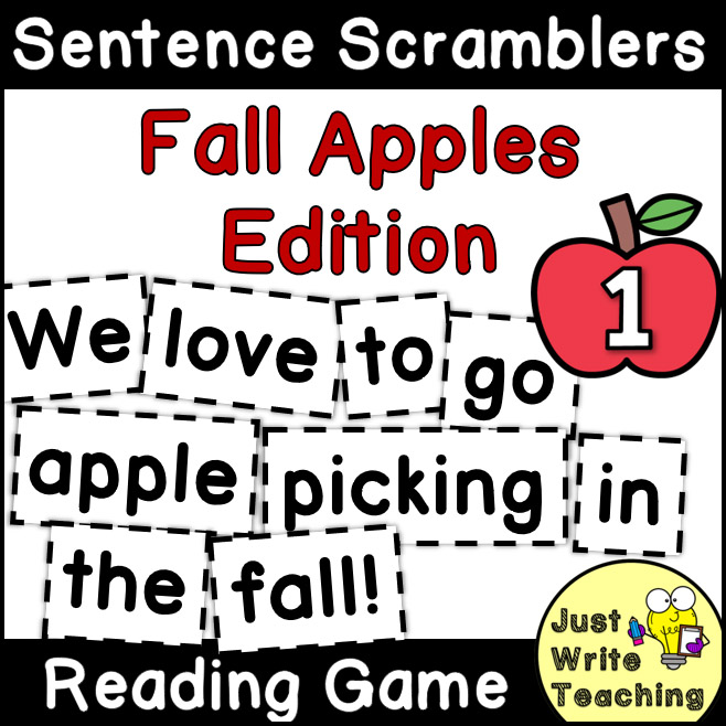 Fall Apples - Sentence Scramblers Reading Game