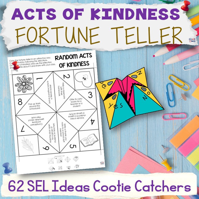 Random Acts of Kindness Fortune Teller SEL Activities Cootie Catcher DIY Crafts
