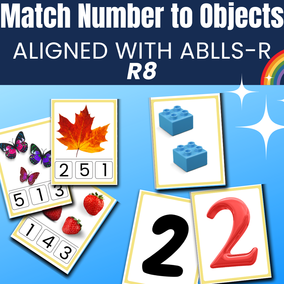 Match Number to Objects Photo Picture Cards Aligned with ABLLS R8