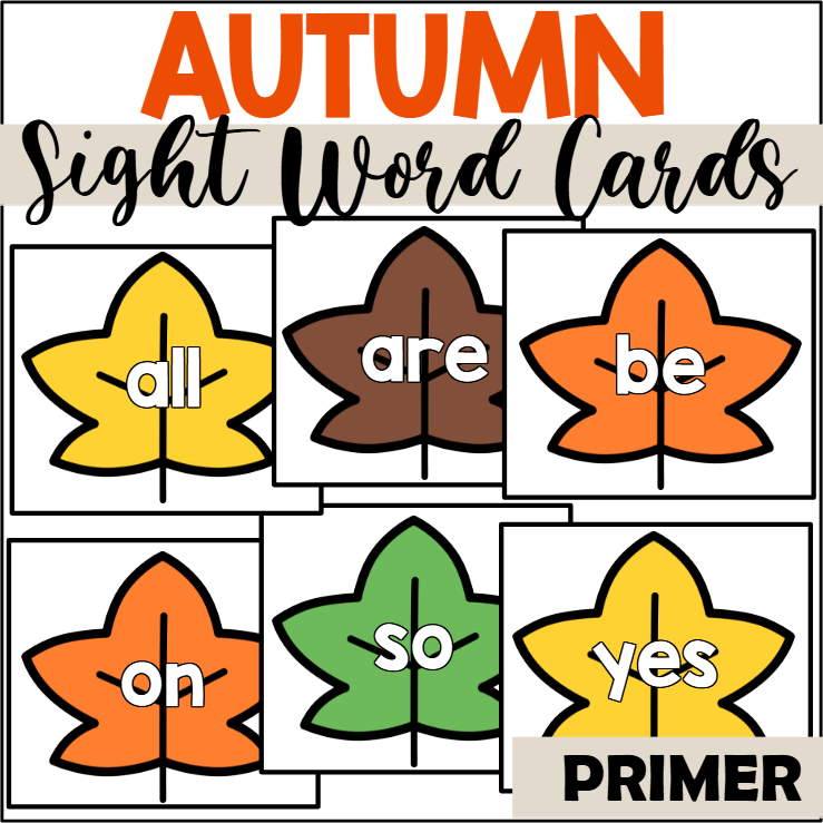 Fall Primer Sight Word Cards