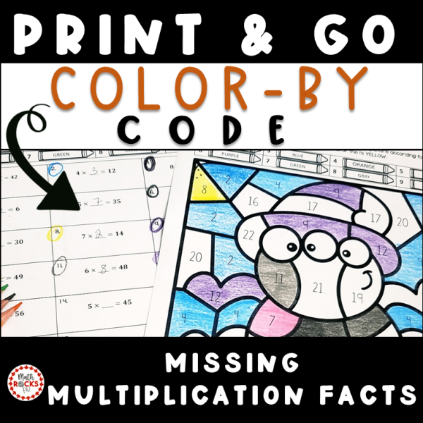 Halloween Multiplication Coloring Worksheet Activity 3rd Grade Color by ...
