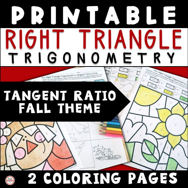 Fall Right Triangle Trigonometry Tangent Ratio Missing Sides And Angles Coloring