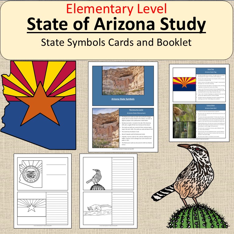 Arizona k State Symbols Booklet Elementary Montessori Homeschool