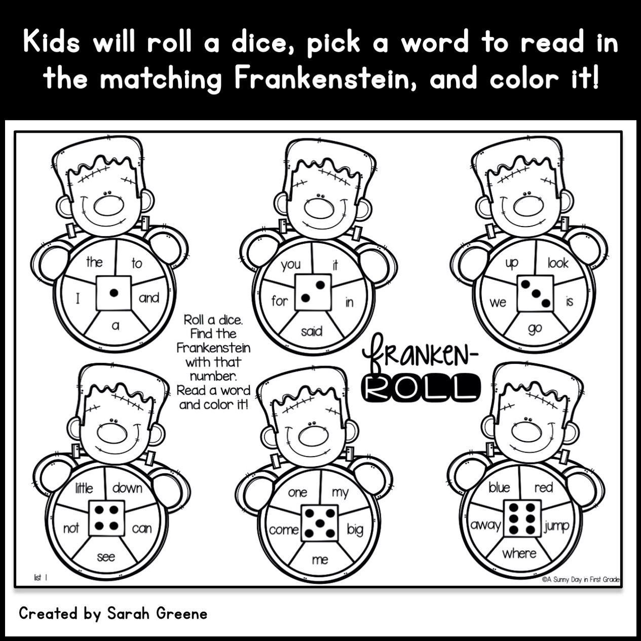 Halloween Sight Word Roll & Read Game | Made By Teachers