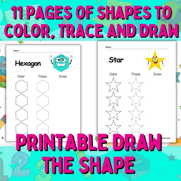 Printable Draw the Shape, Learn Shapes, Shape Tracing, Shape Drawing ...