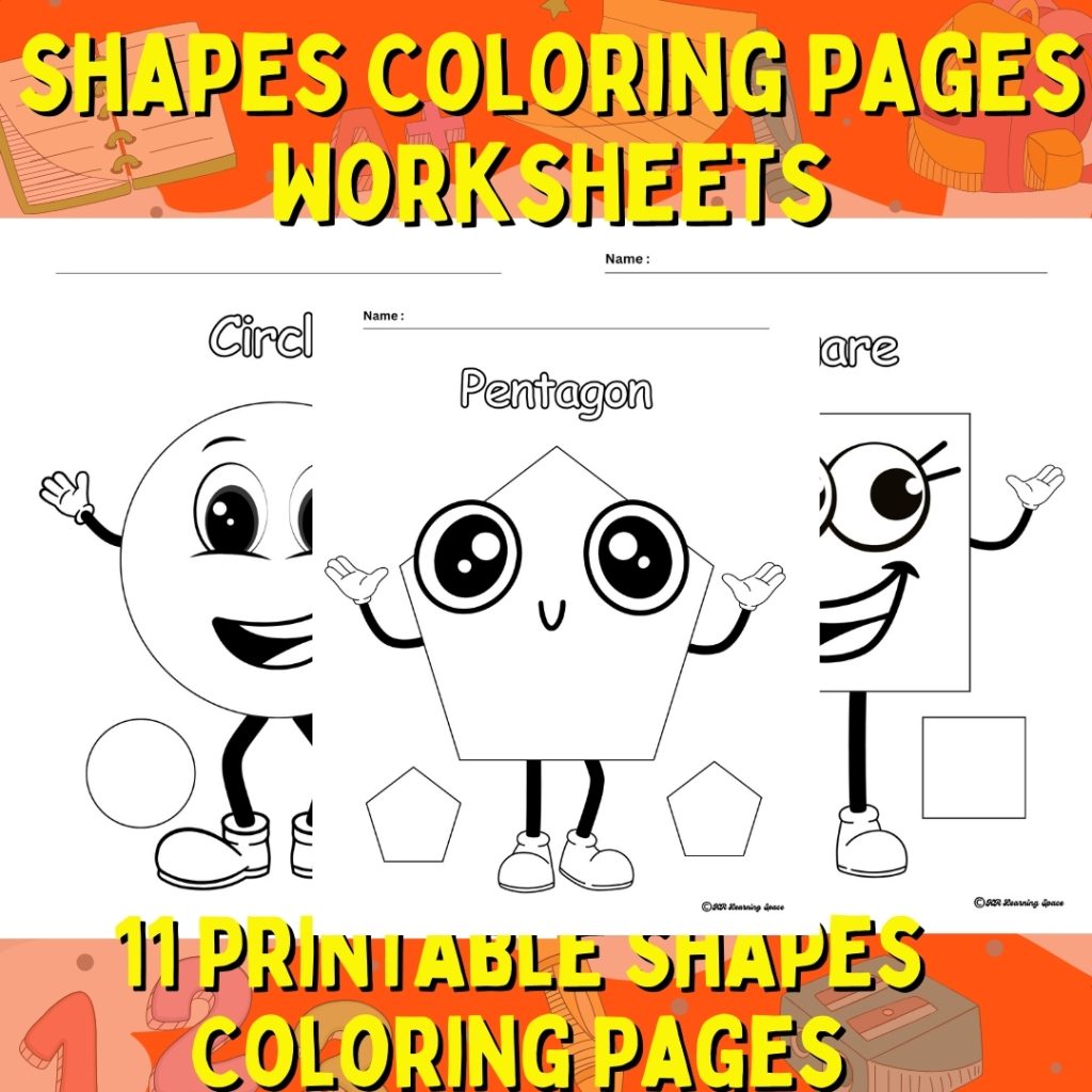 11 Printable Shapes Coloring Pages Worksheets for Kids, Printable Shape ...