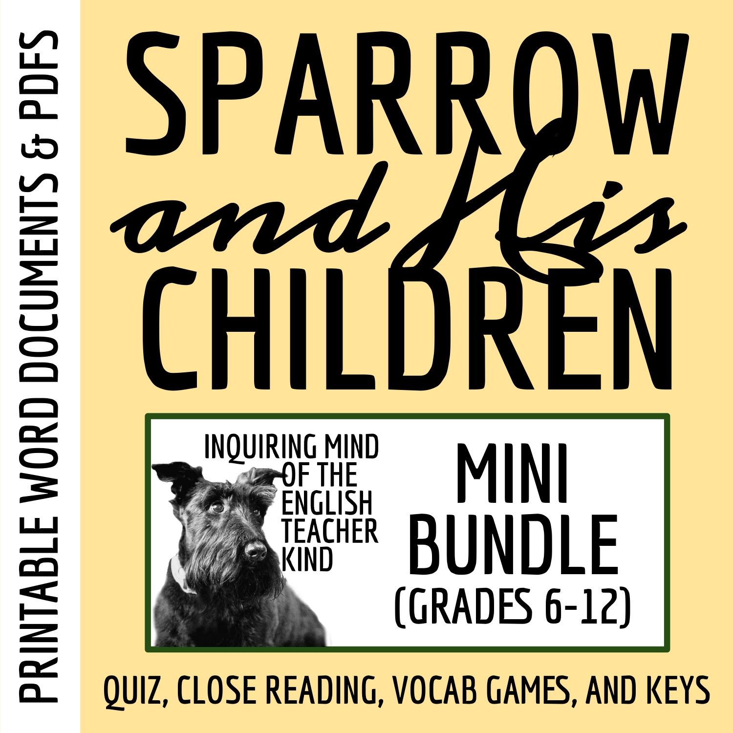 "The Sparrow and His Four Children" Activities Bundle (Grimm's Fairy Tale)