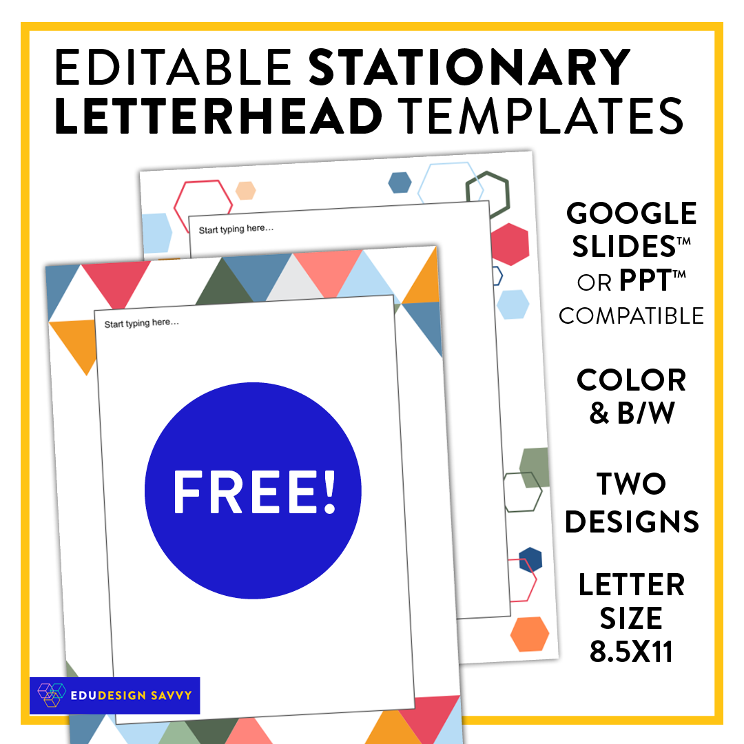 Letterhead Stationary Templates: Two Modern Border Designs