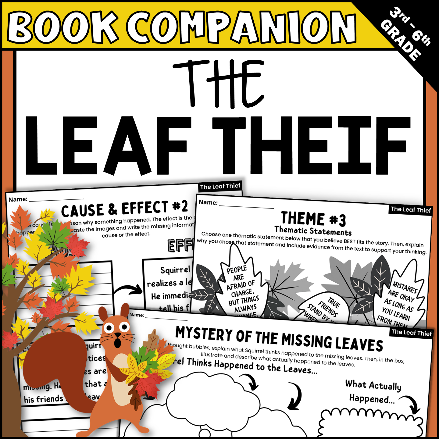 The Leaf Thief Interactive Read Aloud Activities for Fall (Copy)
