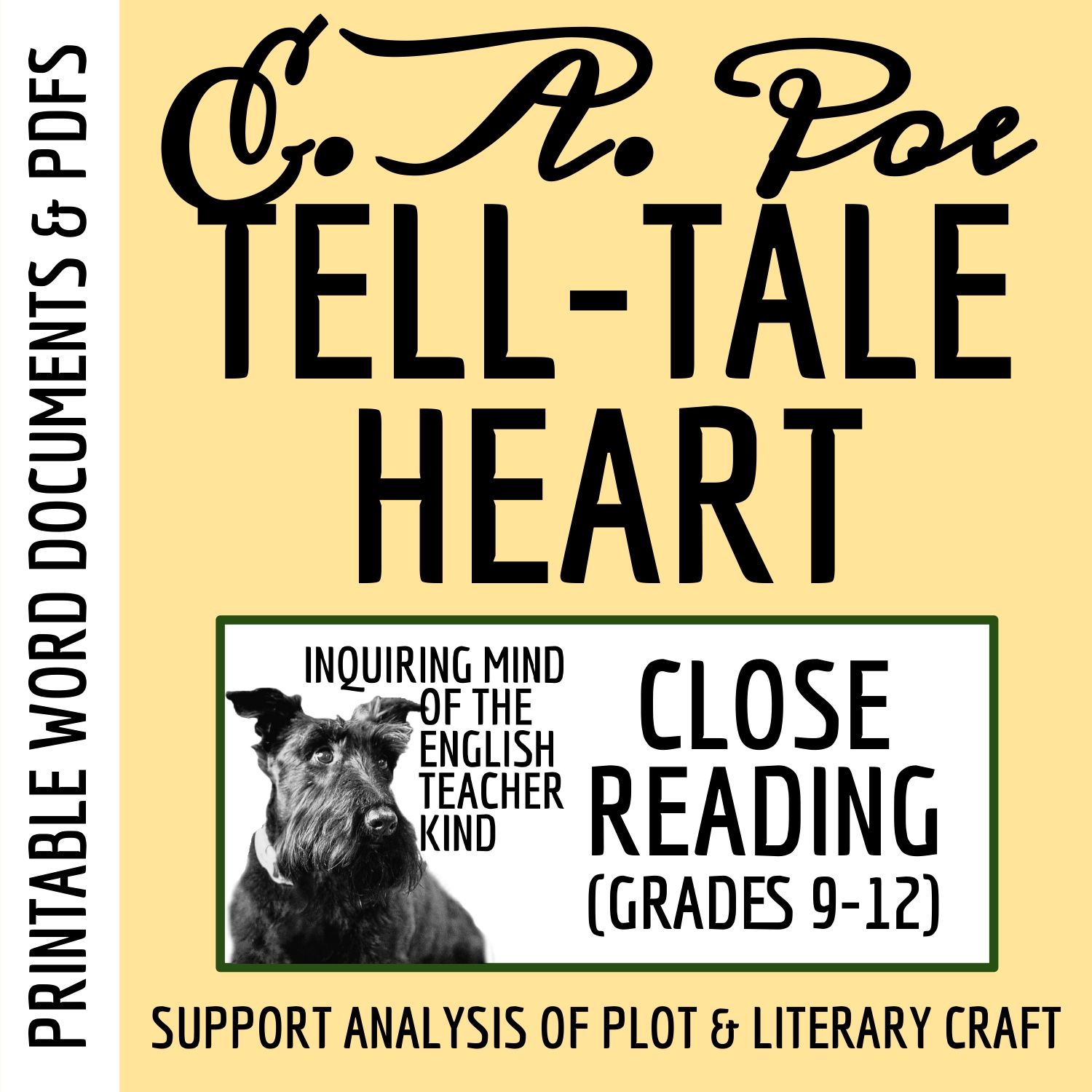 "The Tell Tale Heart" by Edgar Allan Poe Close Reading Inference Worksheet