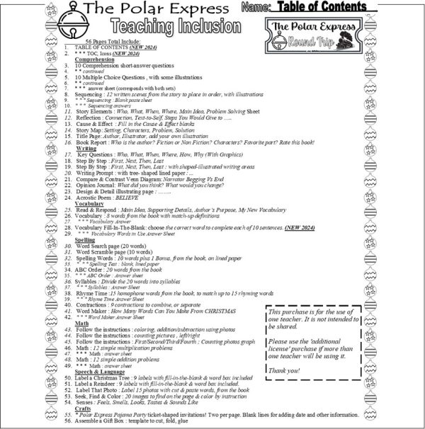 The Polar Express Christmas Read Aloud Book Companion Reading ...
