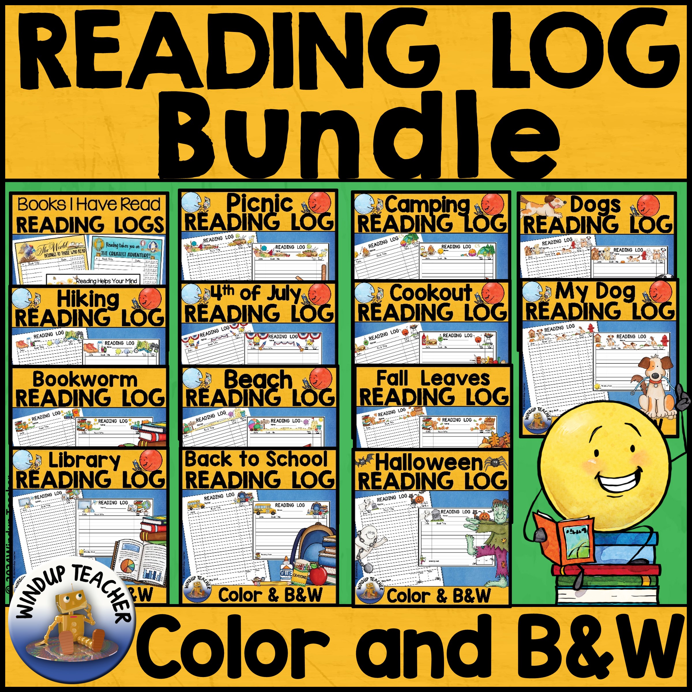 Reading Logs BUNDLE - Summer, Beach, Cookout, Dogs, Bookworm, Fall and More!
