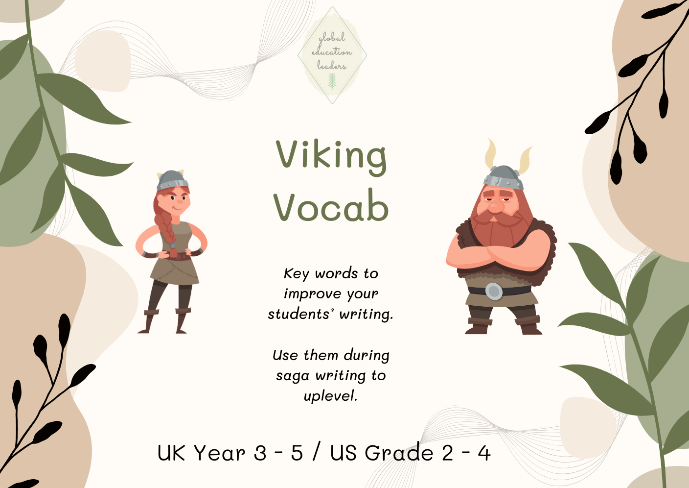 'Vikings' unit vocabulary sheet/ word mat