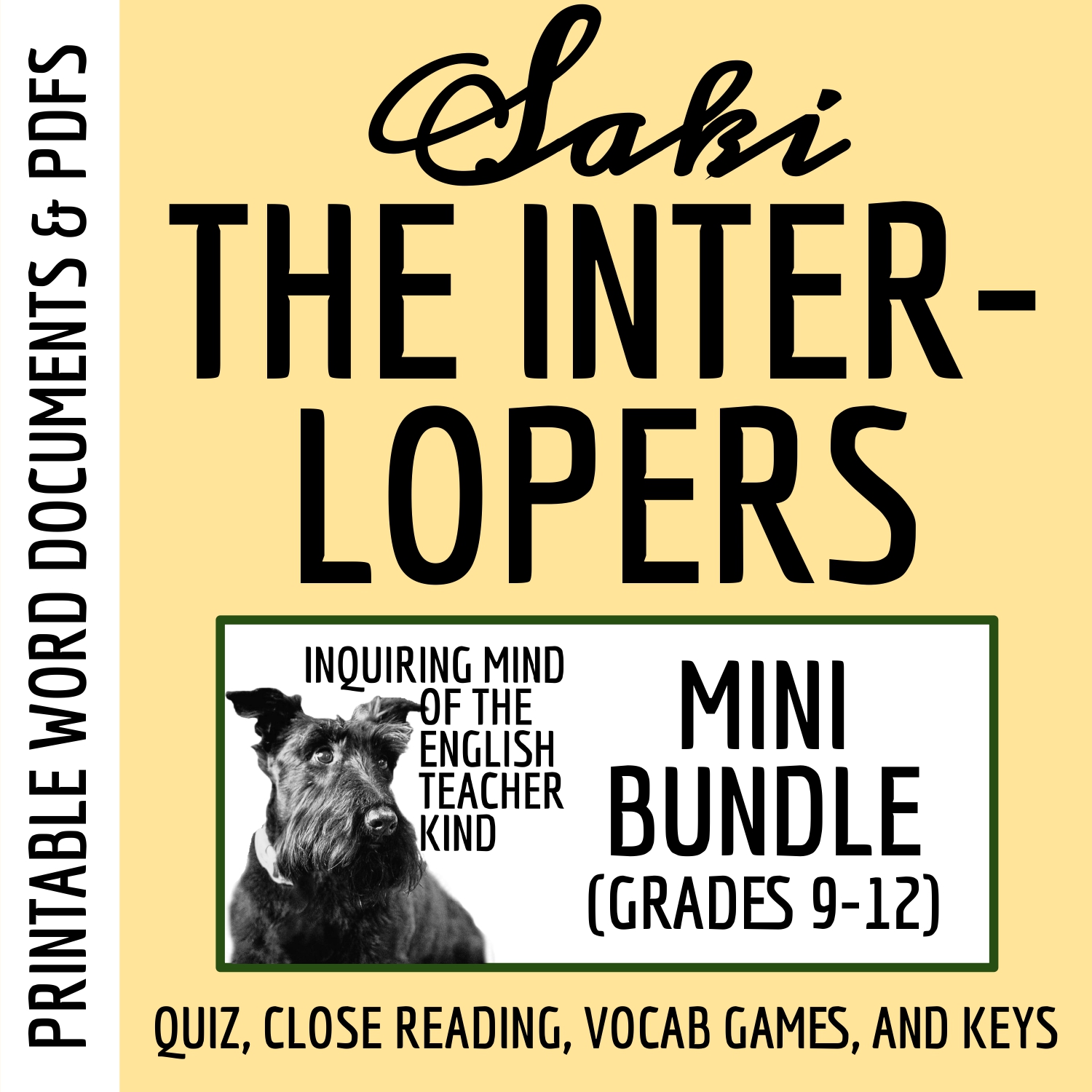 "The Interlopers" by Saki Quiz, Close Reading Activities, and Vocabulary Games Bundle