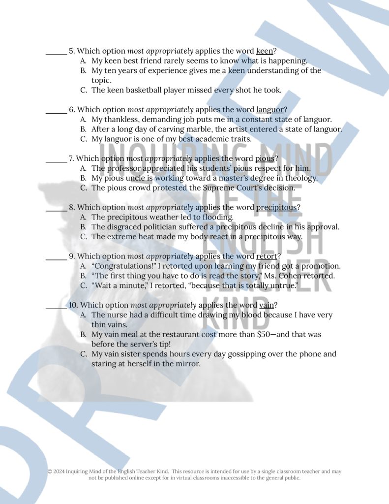 "The Interlopers" by Saki Quiz, Close Reading Activities, and ...