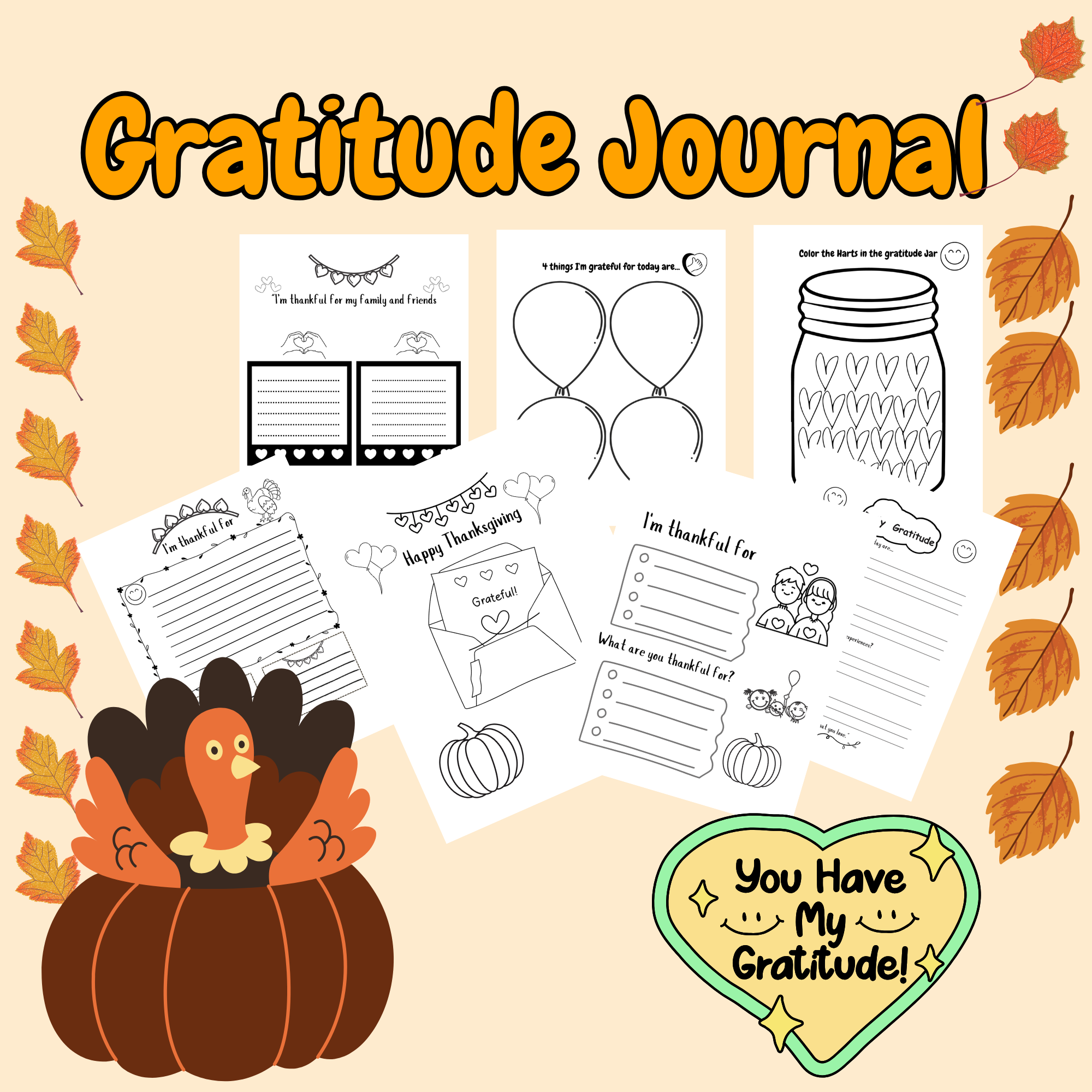 Daily Gratitude Journal | Gratitude Activities Writing | A Week of Gratitude