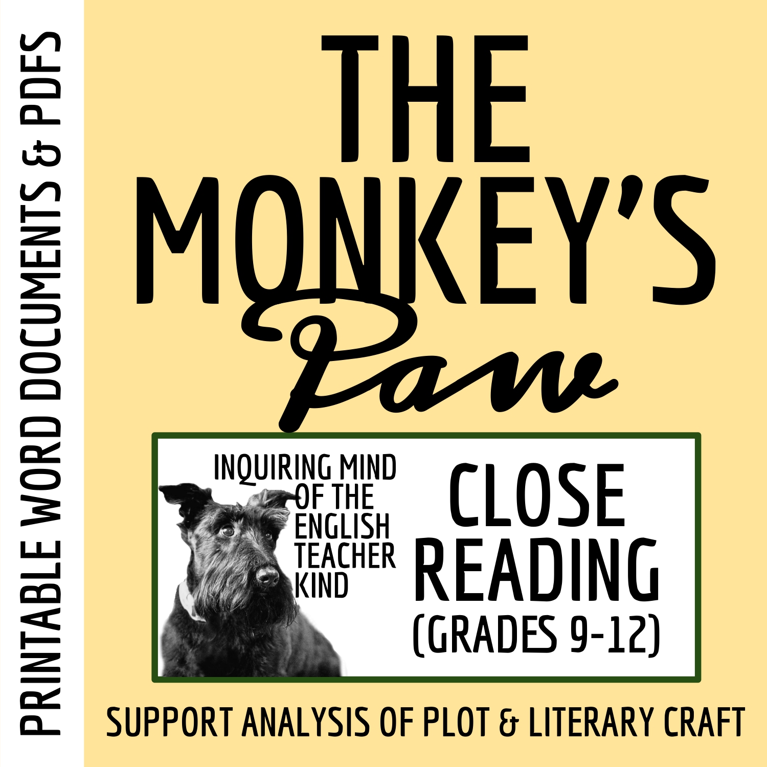 "The Monkey's Paw" by W. W. Jacobs Close Reading Inference Worksheet