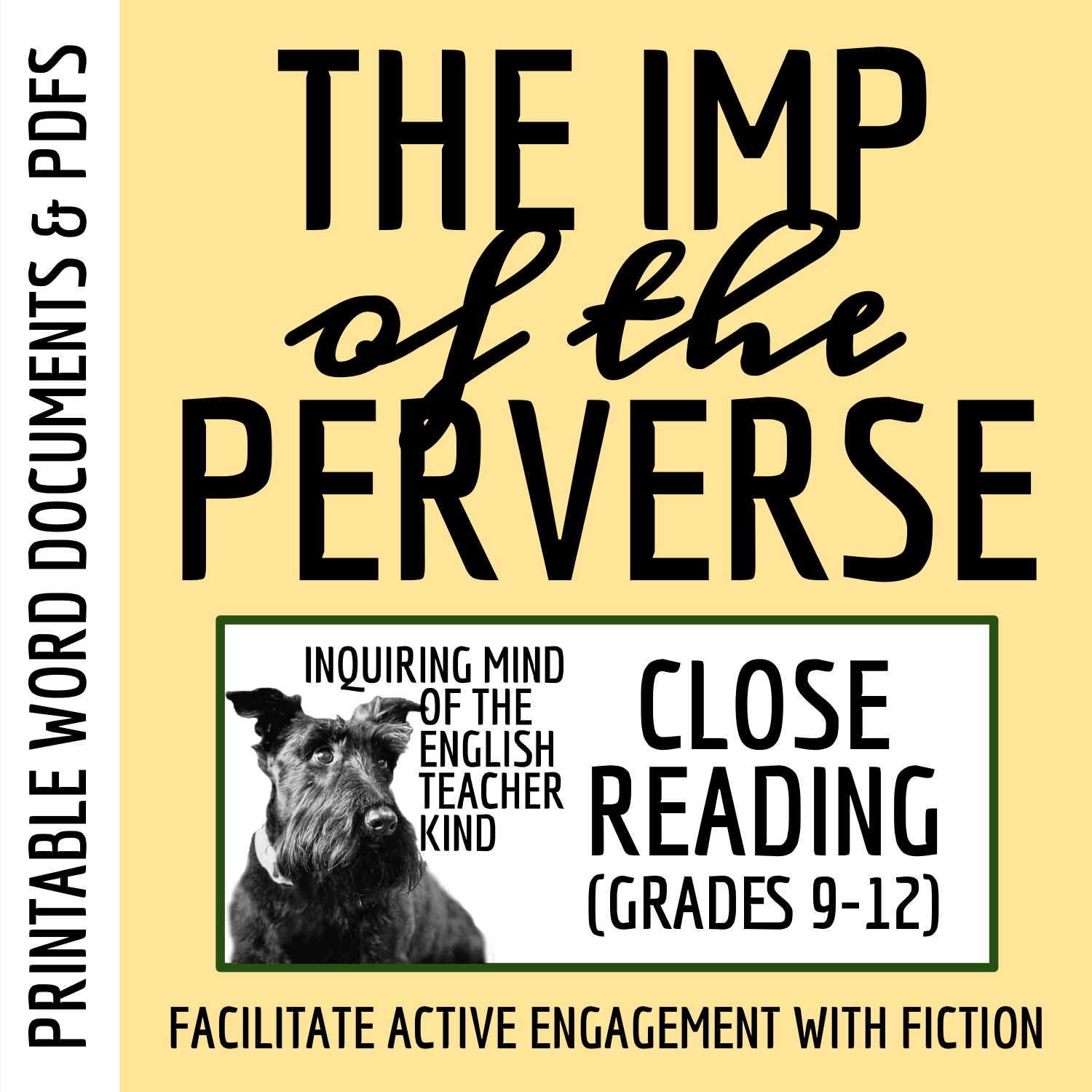 "The Imp of the Perverse" by Edgar Allan Poe Close Reading Analysis Worksheet