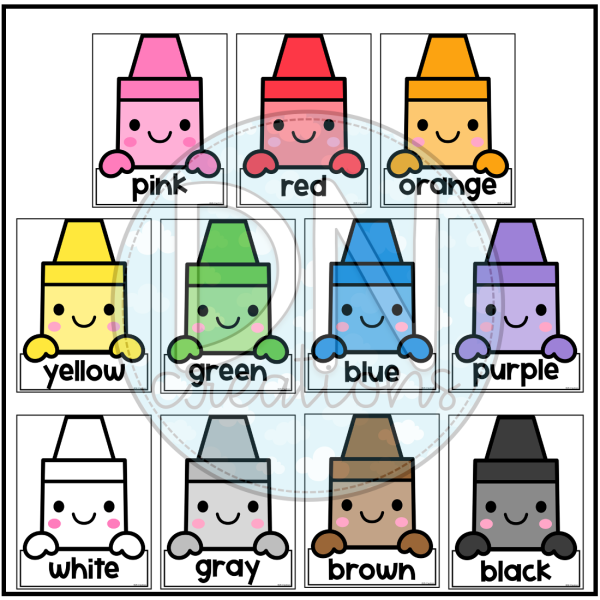 Color Name Development Color Name Posters | Crayon Color Posters | Learn Color Names Visual ...