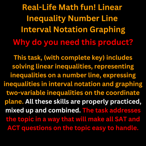Real-Life Math, Solving Linear Inequalities Number Line Interval ...