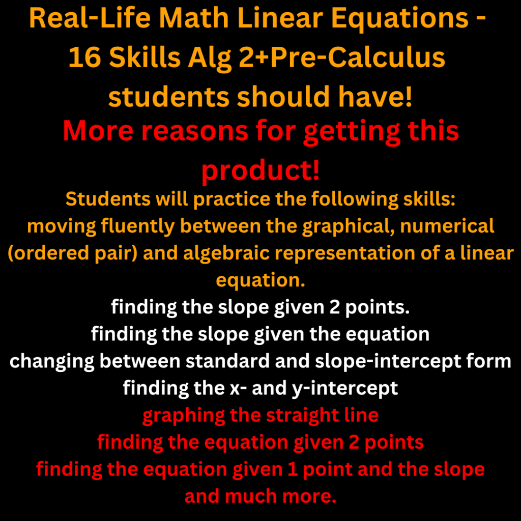Real-Life Math, Algebra Linear Equations - The 16 Essential Skills all ...