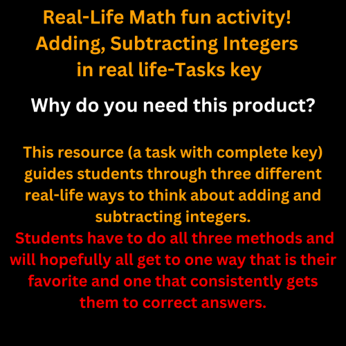 Real-Life Math with Adding and Subtracting Integers with Parentheses ...