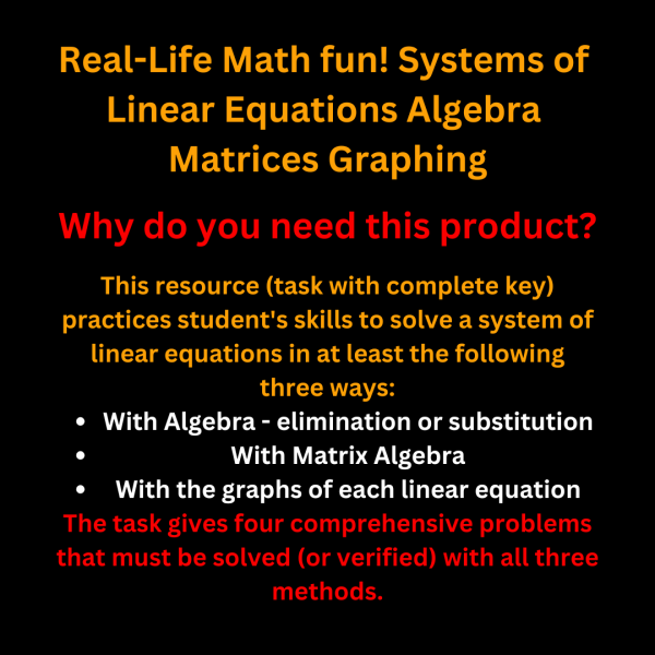 Systems of Linear Equations through Algebra, Matrices and Graphing ...
