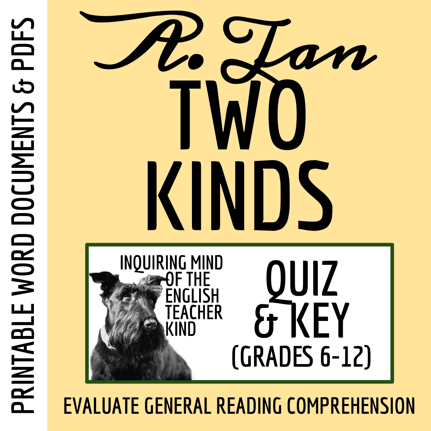 "Two Kinds" by Amy Tan Quiz and Answer Key for High School