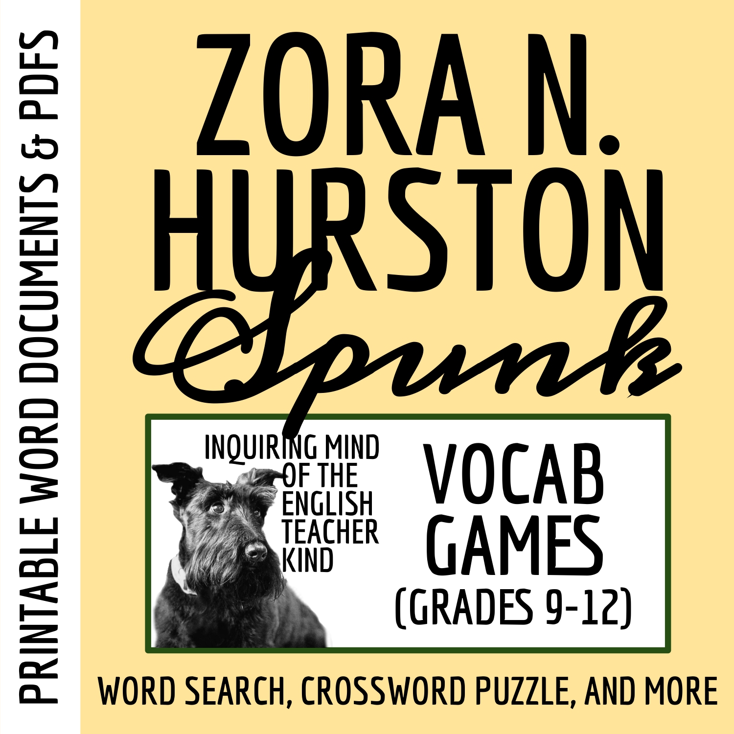 "Spunk" by Zora Neale Hurston Vocabulary Games for High School