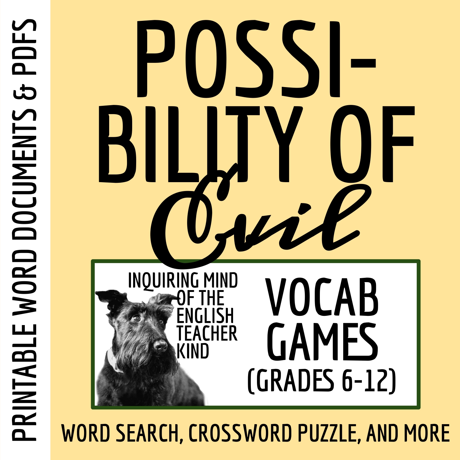 "The Possibility of Evil" by Shirley Jackson Vocabulary Games for High School