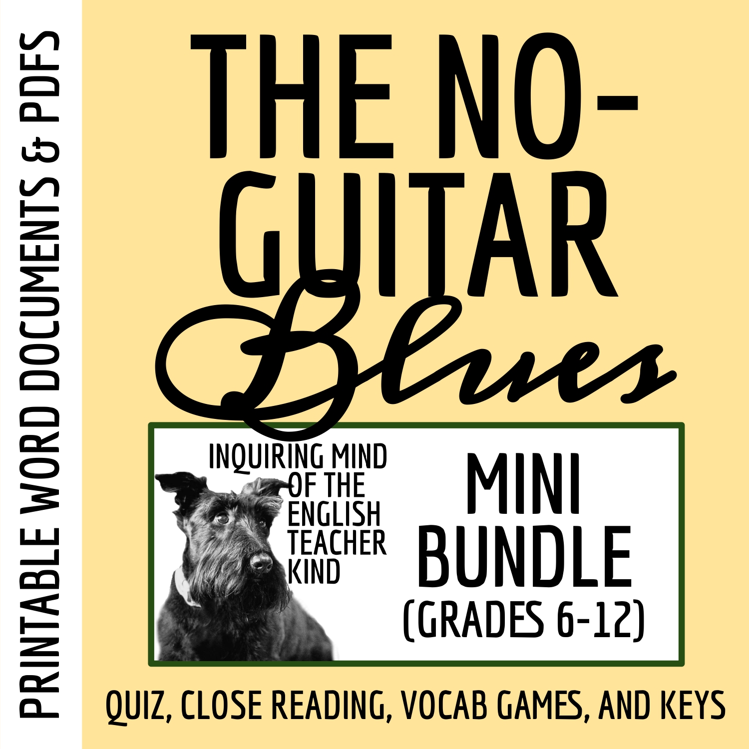 "The No-Guitar Blues" by Gary Soto Quiz, Close Reading, and Vocabulary Games