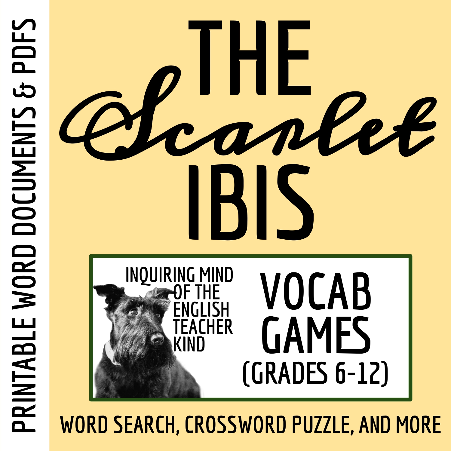 "The Scarlet Ibis" by James Hurst Vocabulary Games for High School