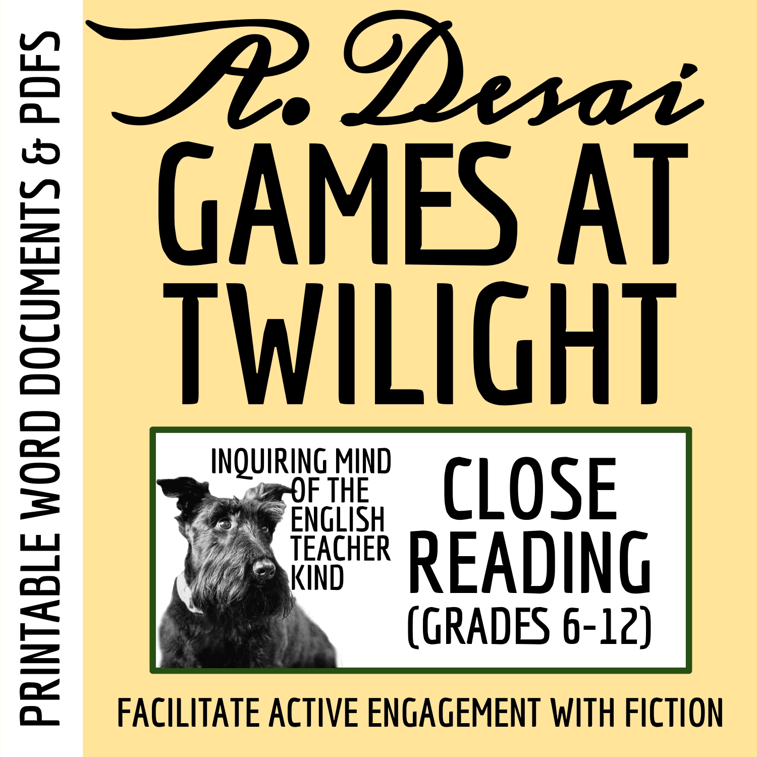 "Games at Twilight" by Anita Desai Close Reading Analysis Worksheet