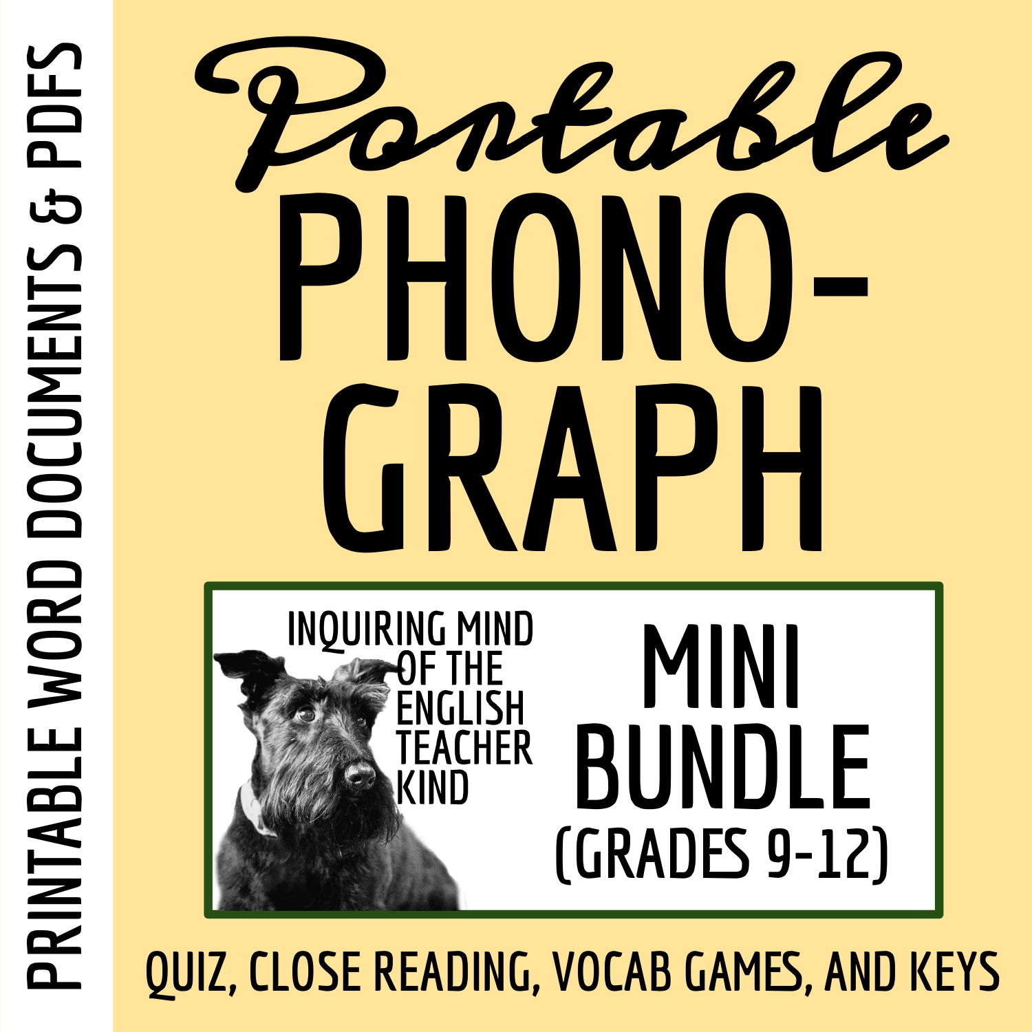 "The Portable Phonograph" Quiz, Close Reading, and Vocabulary Games Bundle