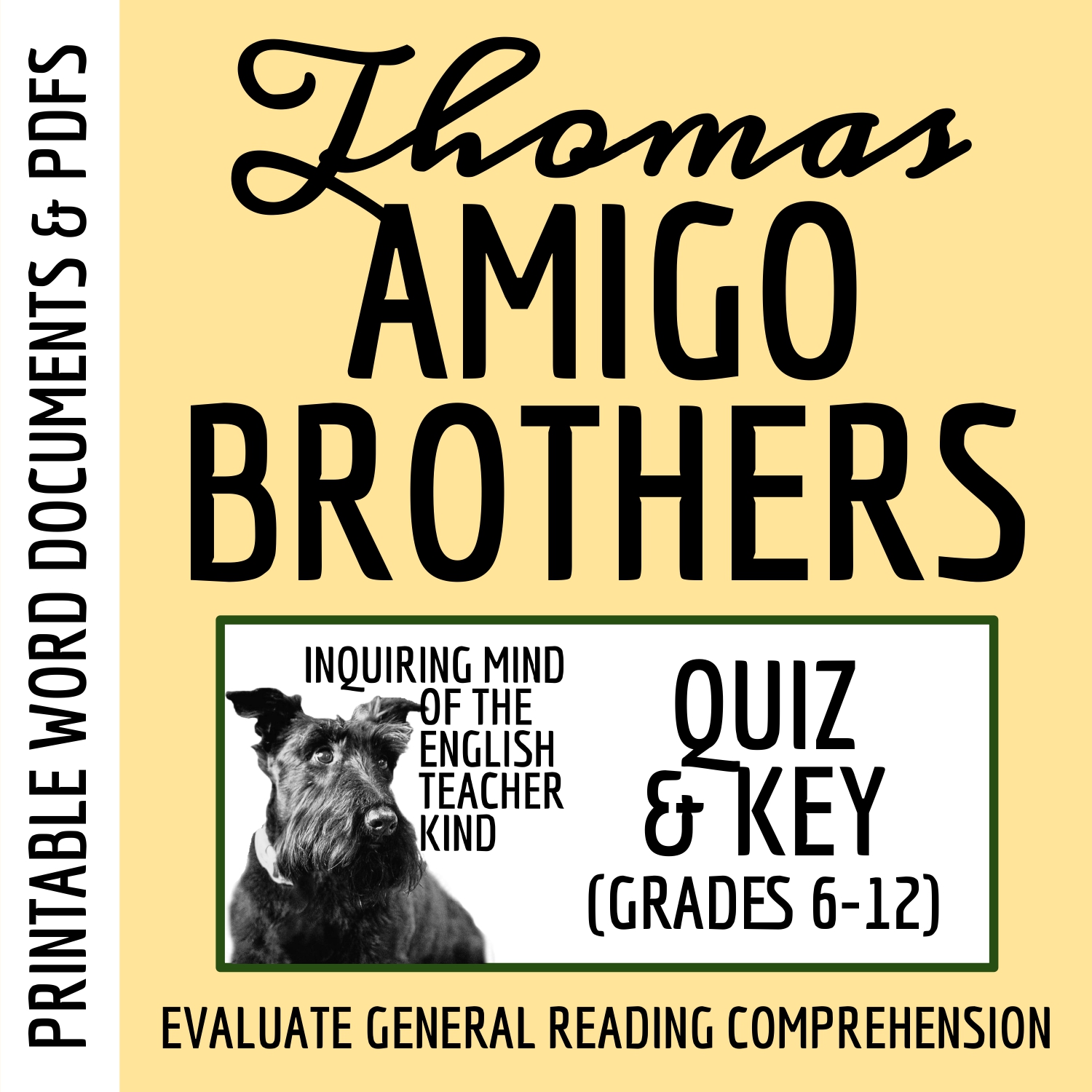 "Amigo Brothers" by Piri Thomas Quiz and Answer Key