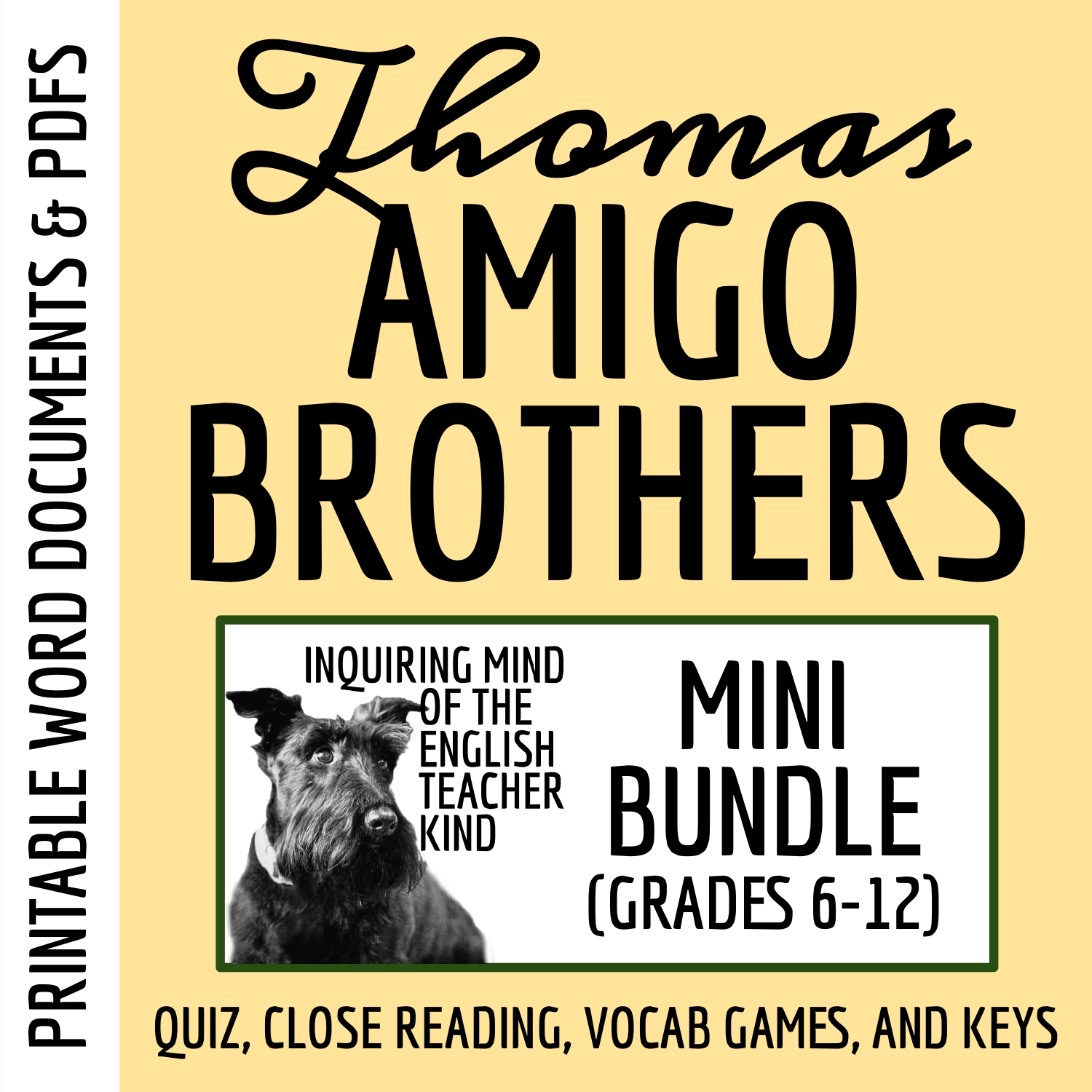 "Amigo Brothers" by Piri Thomas Quiz, Close Reading, and Vocabulary Games Bundle