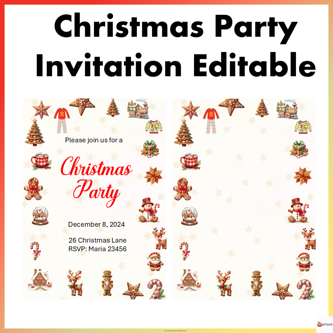Christmas Party Invitation - EDITABLE