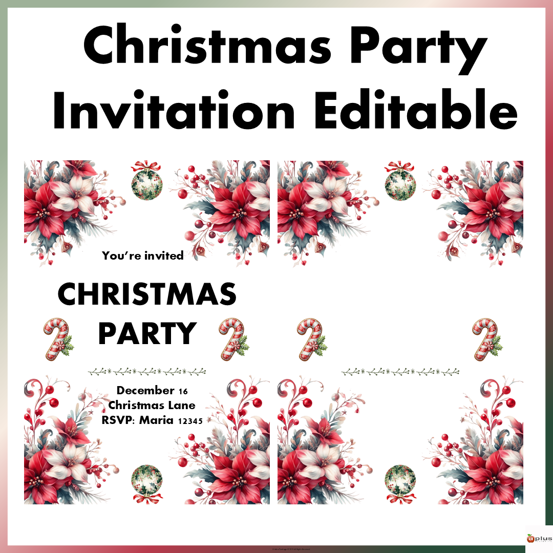 Christmas Party Invitation - EDITABLE