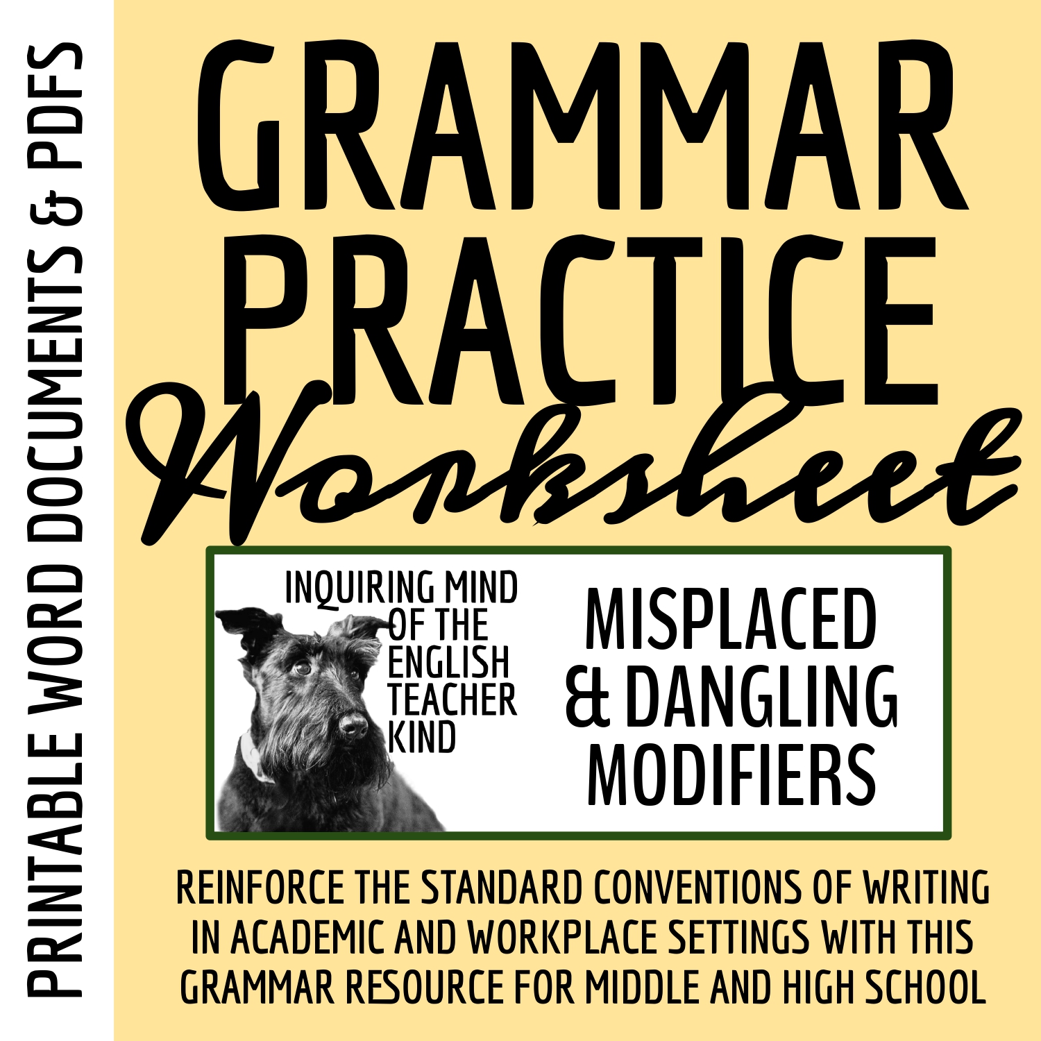 High School Grammar Practice Worksheet on Misplaced and Dangling Modifiers