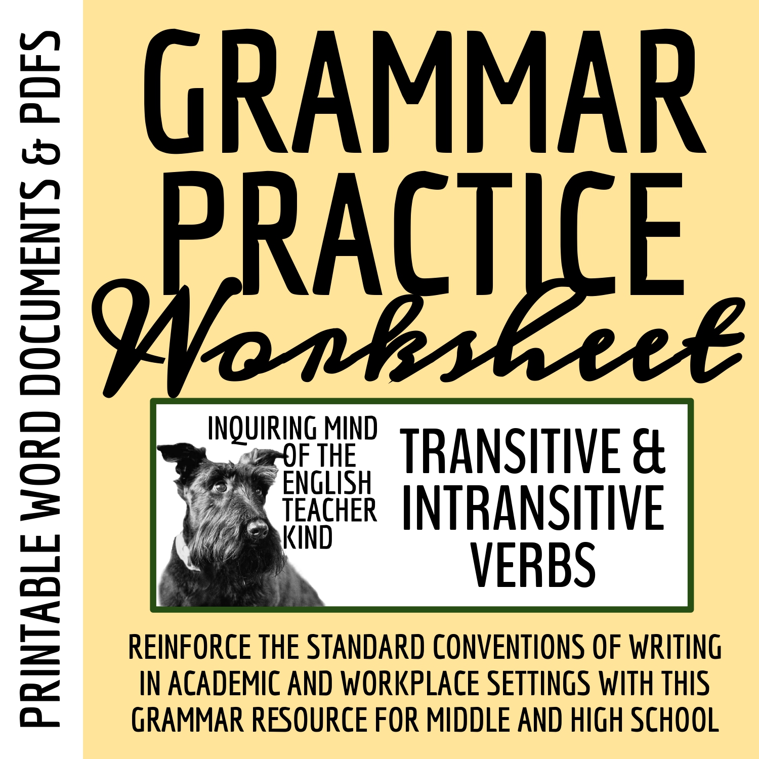 Grammar Practice Worksheet on Transitive and Intransitive Verbs