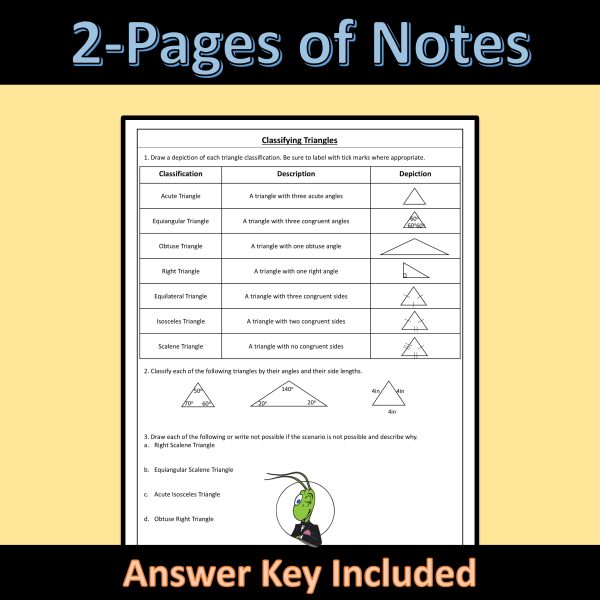 Classifying Triangles Geometry Guided Notes Congruent Triangles Unit ...